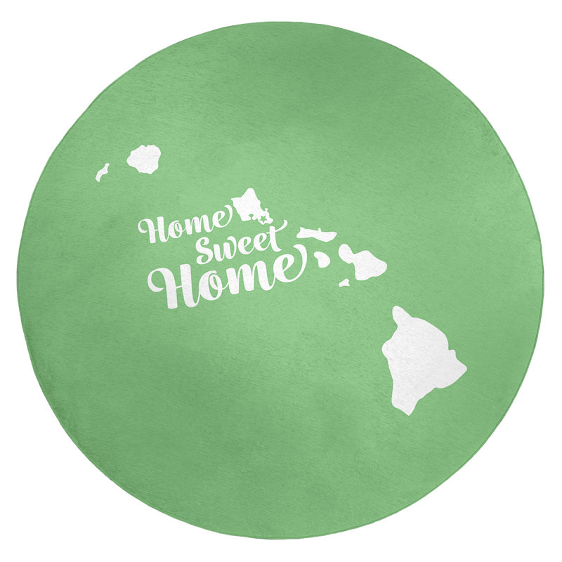 Tapis en poly-chenille honolulu à la maison, Rond 5 pi