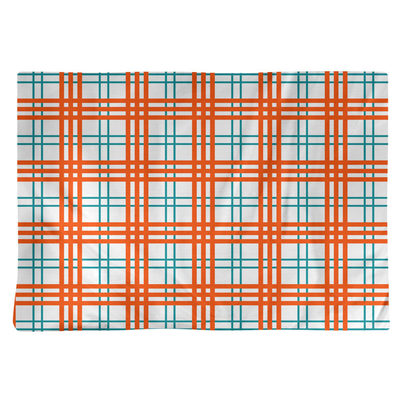 Napperon en coton luxueux 14 "Miami throwback, Orange / turquoise / blanc