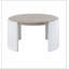 Table basse à 1 tiroir en chêne et blanc ultrabrillant