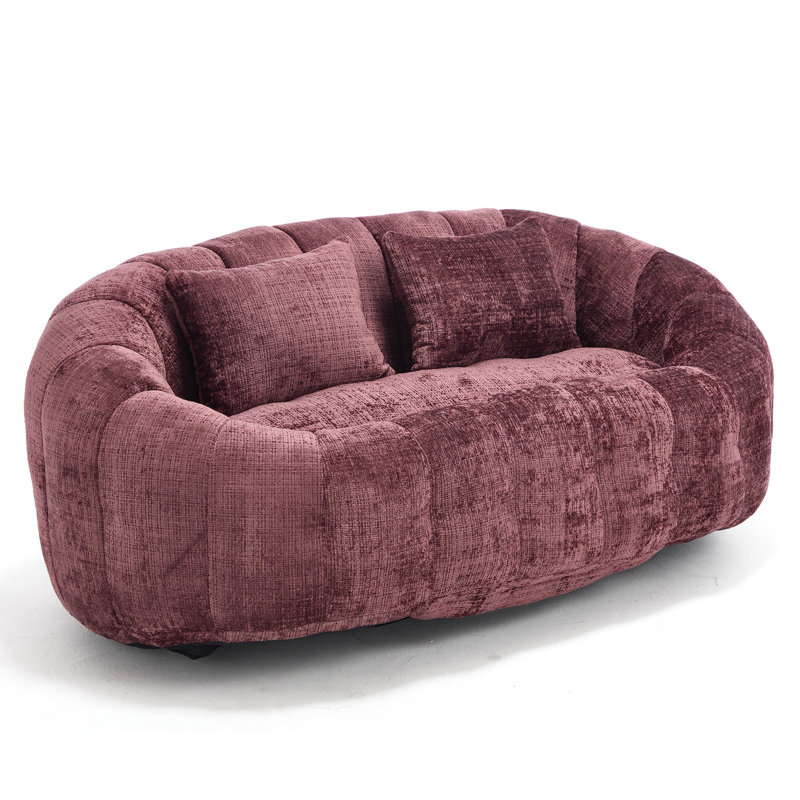 Canny Upholstered Boneless Compression Reception Loveseat, 24.8" H x 55" W x 37.4" D, Wine Red