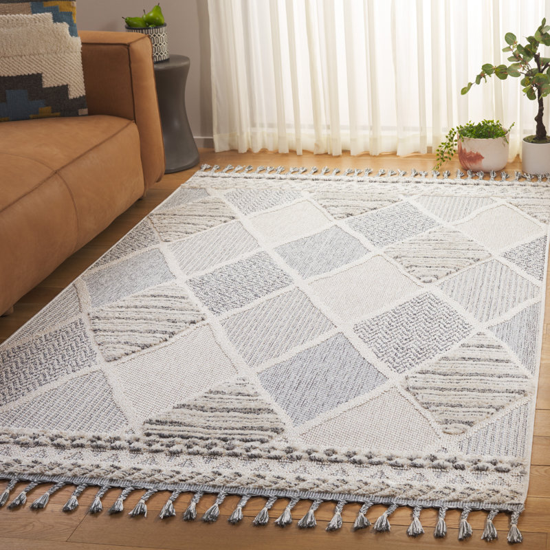 Tapis géométrique Chloe Performance, Rond 6 pi 7 po
