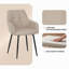 Ensemble de chaises de salle à manger beige 2 pièces, chaises de cuisine rembourrées modernes avec dossier et siège large, convenant aux petits espaces, chaises rembourrées confortables pour le salon