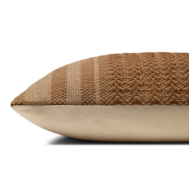 Coussin décoratif Amber Lewis x Loloi Blair, Rectangle H 13 po x l 35 po , Polyester, Brun