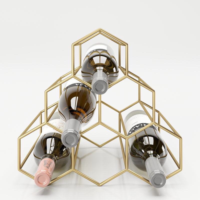 Gloria Tabletop Wine Bottle Rack in Gold
