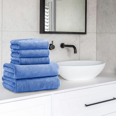 Ensemble de 5 serviettes de bain - Serviettes très absorbantes pour la salle de bain, 2 serviettes de bain, 3 serviettes à main