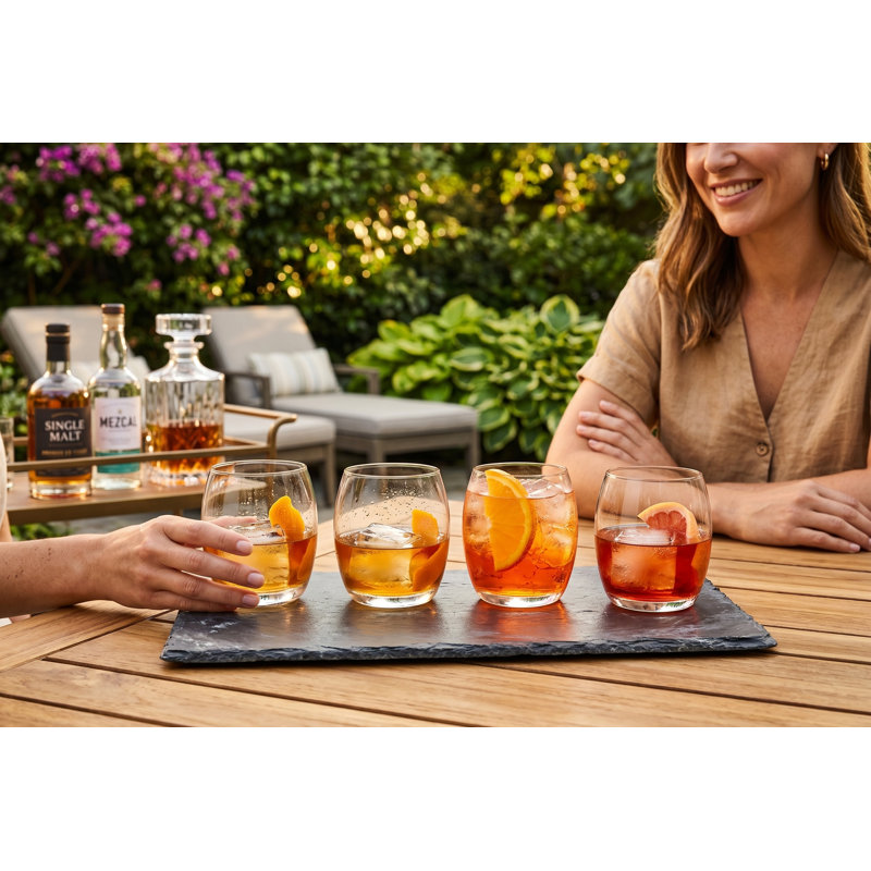 Ensemble de 4 verres à whisky doubles, 16 oz (480 ml), verres à base lourde pour whisky, cocktails, bourbon et eau - Classic Bar Haag