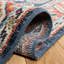Tapis rouge / bleu en laine / coton noué à la main Jack-Carter-531362574