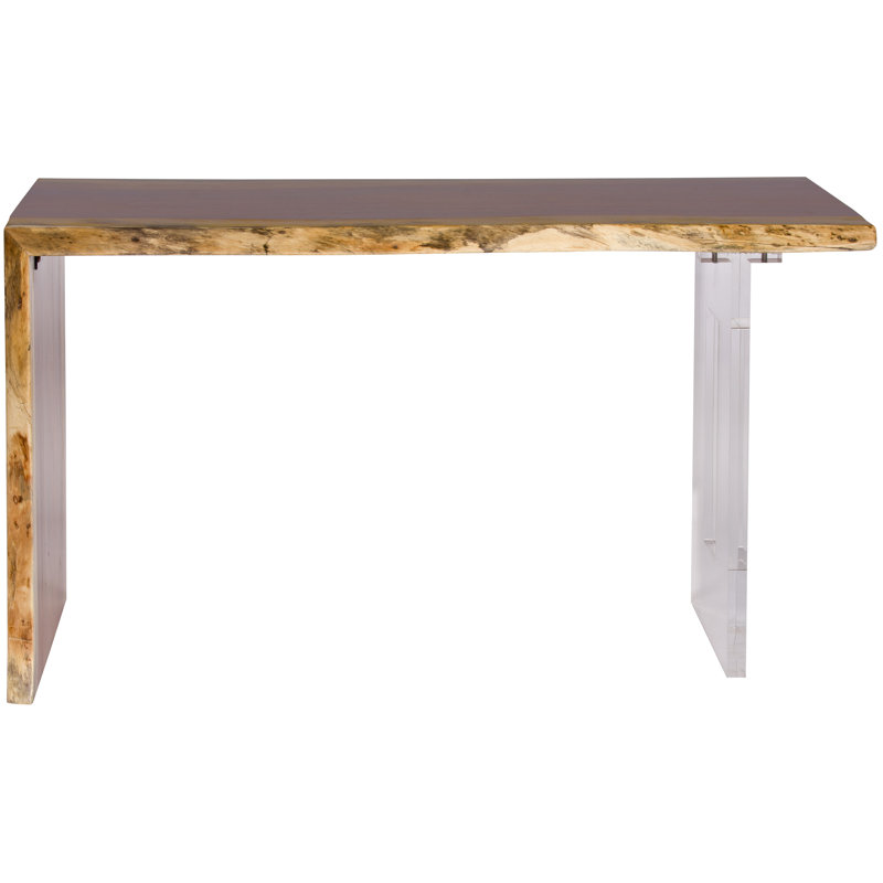 Live Edge Solid Wood Writing Desk, Natural