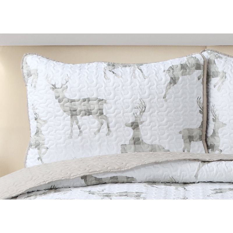Castellon Microfiber Animal Print Sheet Set, Full/Double, Gray/White