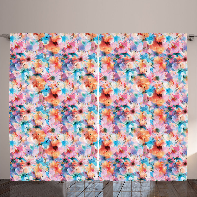 Broomall Polyester Semi Sheer Curtain Pair,  140cm W x 265cm L