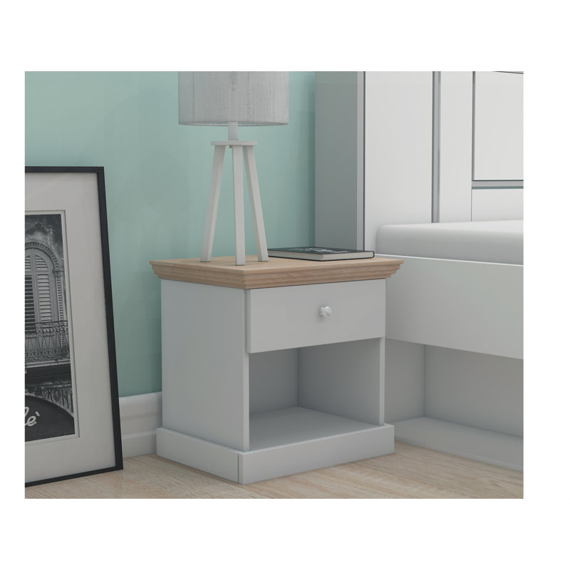 Barrow 45cm W Manufactured Wood Bedside Table