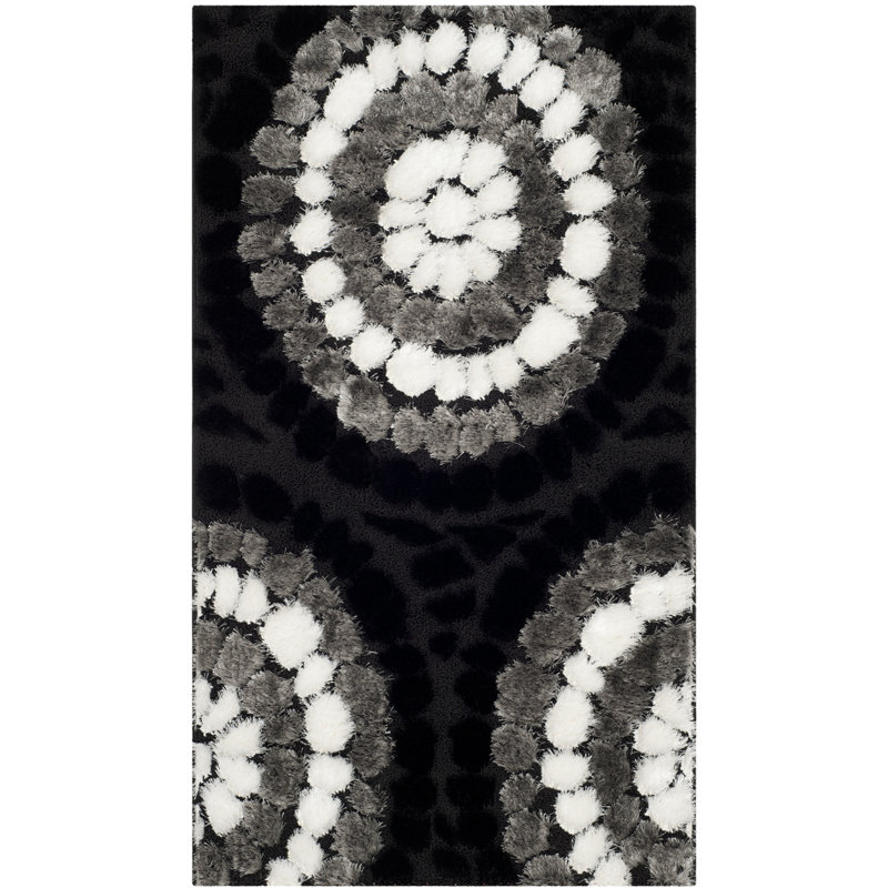 Tapis noir Zella, Tapis de couloir 2 pi 3 po x 9 pi