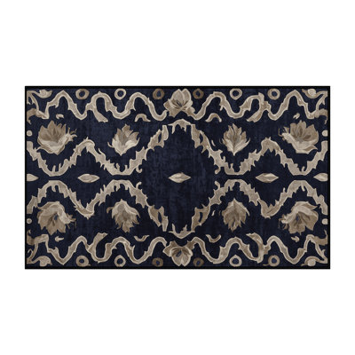 Machine Washable Grey Area Rug