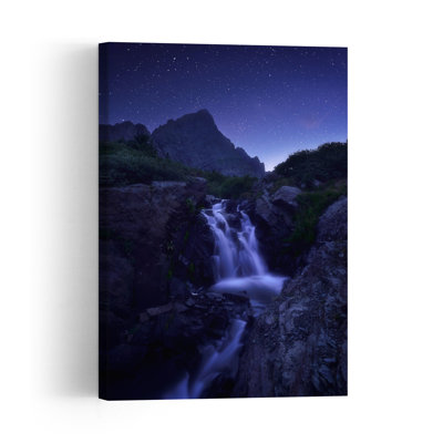 Starring Night At Sangre De Cristo Wilderness Abstract Contemporary Forest Landscape Wall Art Print 1 Piece Wrapped Canvas Wall Art