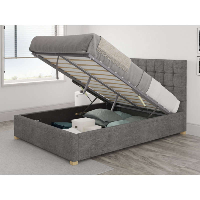 Chevalier Upholstered Ottoman Storage Bed, Super King (6'), Charcoal
