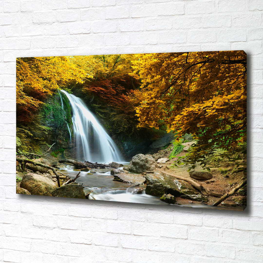 Wasserfall im Wald - Kunstdrucke auf Leinwand