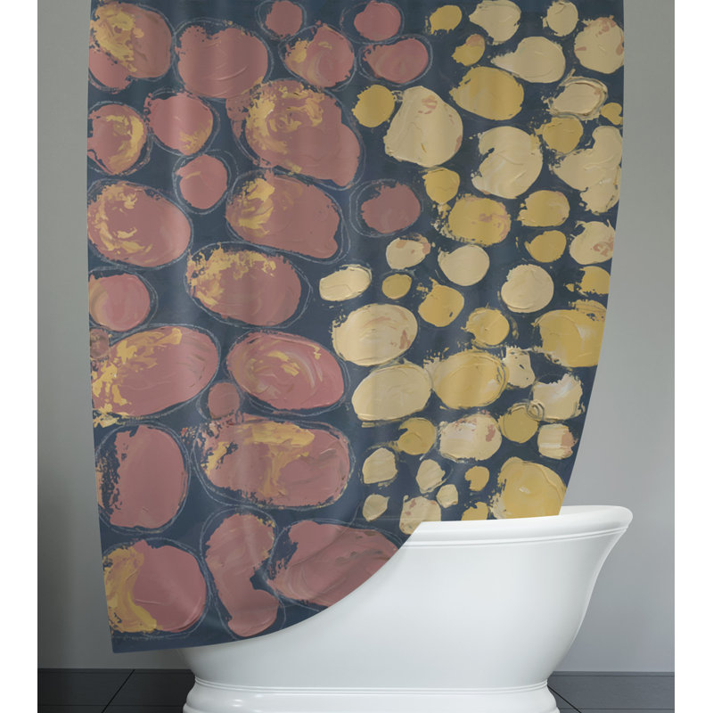 Shower Curtain Blue/Red/Yellow, 72" H x 70" W