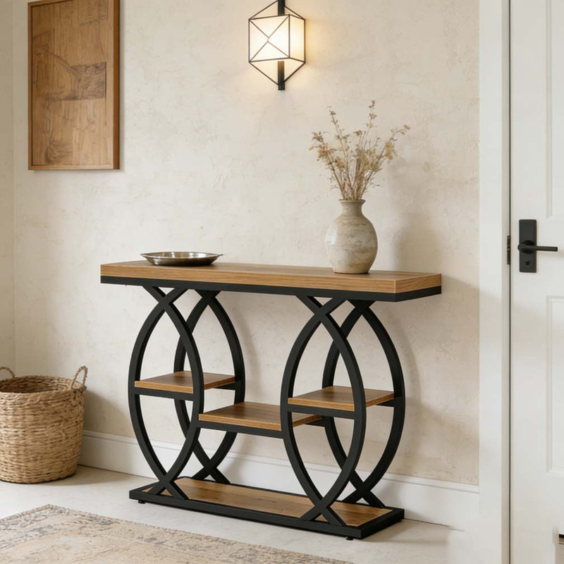 Table d'entrée classique, console pratique, Noir et brun