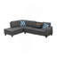 Console avec porte-gobelets - Canapé d'angle gris anthracite - 2 pièces
