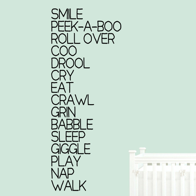 Décalcomanie murale « baby words », Noir