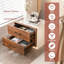 Table de chevet 2 tiroirs Donda en noyer / blanc
