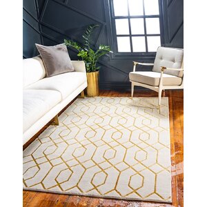 Corando Geometric Ivory/Gold Area Rug