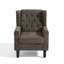 Fauteuil d'appoint à oreilles capitonné taupe capitonné Duward avec accoudoirs roulés et coussin épais-1131008180