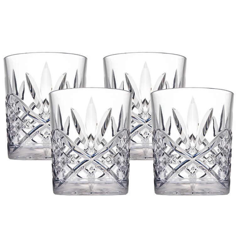 Dublin Cut Crystal Whiskey Glasses, Set of 4