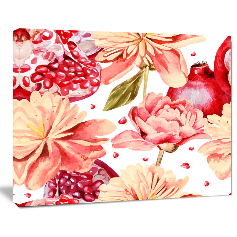 Fleurs au-delà des bords - reproduction sur toile tendue, H 12 po x l 20 po