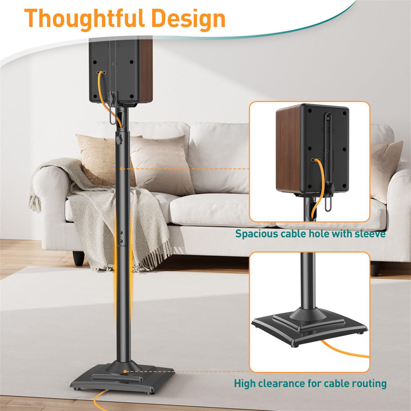 Speaker Stands Height-Adjustable Set Of 2