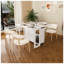 Table de salle à manger pliable 3 en 1 avec 4 tablettes de rangement, table d'appoint multifonctionnelle de 104 cm (41 po) pour petits espaces, MDF blanc