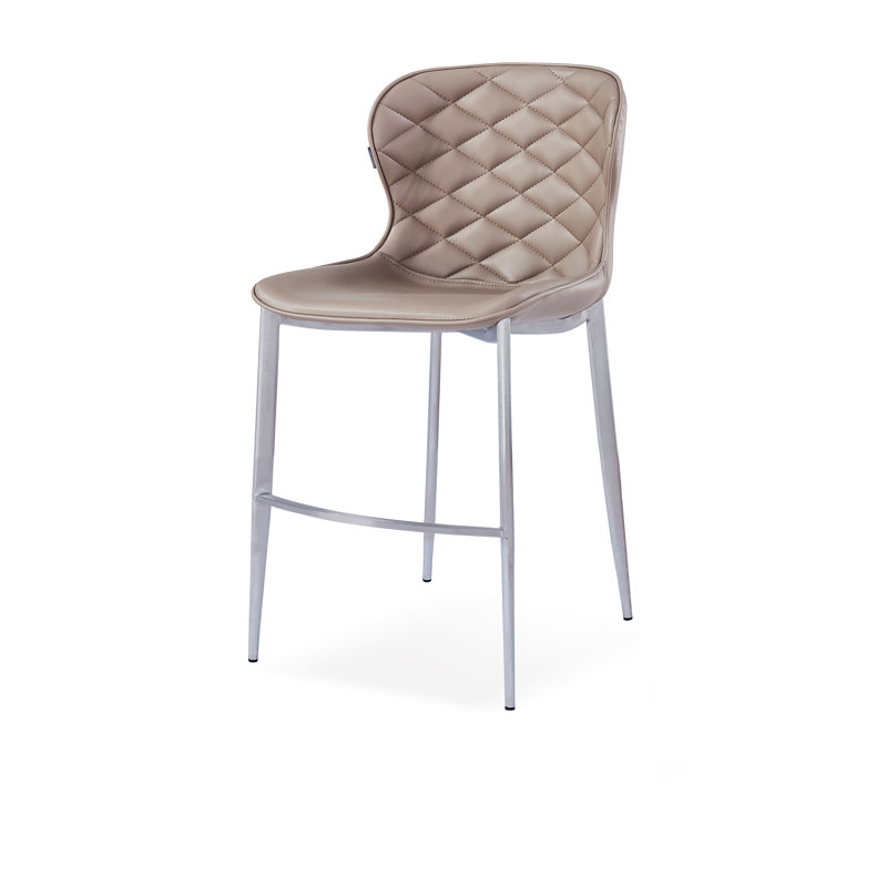 Tabouret de bar et de comptoir Albert, Taupe, Acier inoxydable, Tabouret de comptoir (siège d'une hauteur de 24 p
