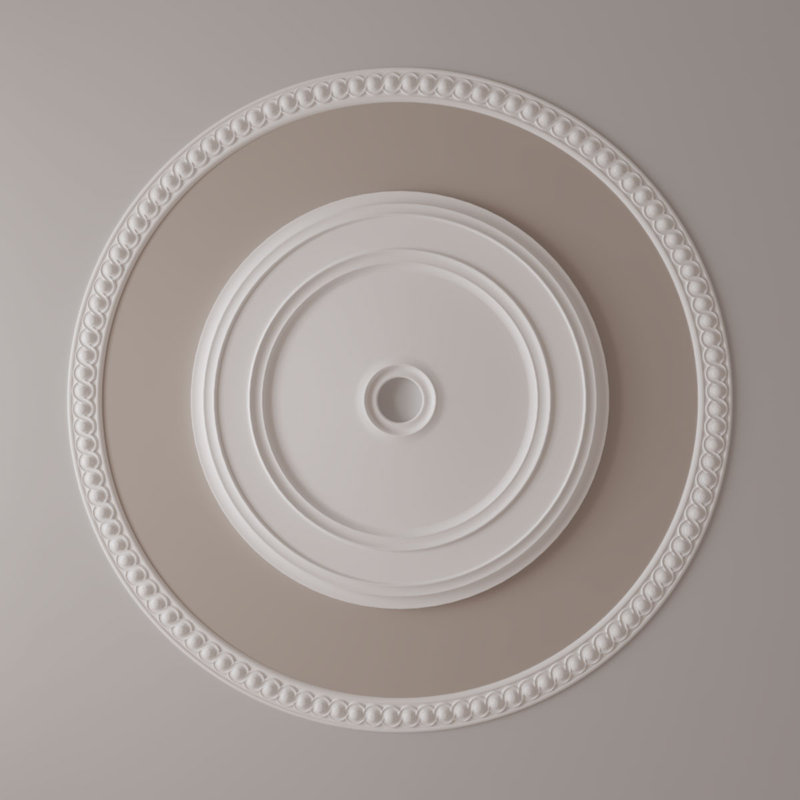 Ensemble d'anneaux de plafond Hillsborough, H 64,5 po x l 64,5 po x P 0,5 po, Simple (1/4 d'un cercle complet)