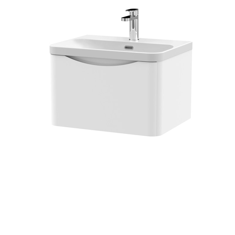Lunar Bathroom Vanity, Satin White, 60.7 cm W
