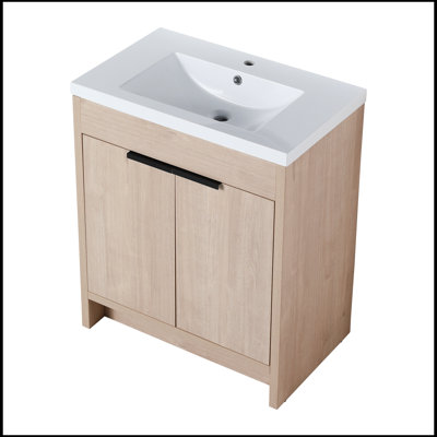 Meuble-lavabo simple 30 po avec plateau en résine Saayan
