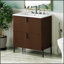 Meuble-lavabo autoportant de 30 pouces avec lavabo en céramique, tiroirs à fermeture en douceur et conception cannelée pour salles de bain modernes et rétro-214852335