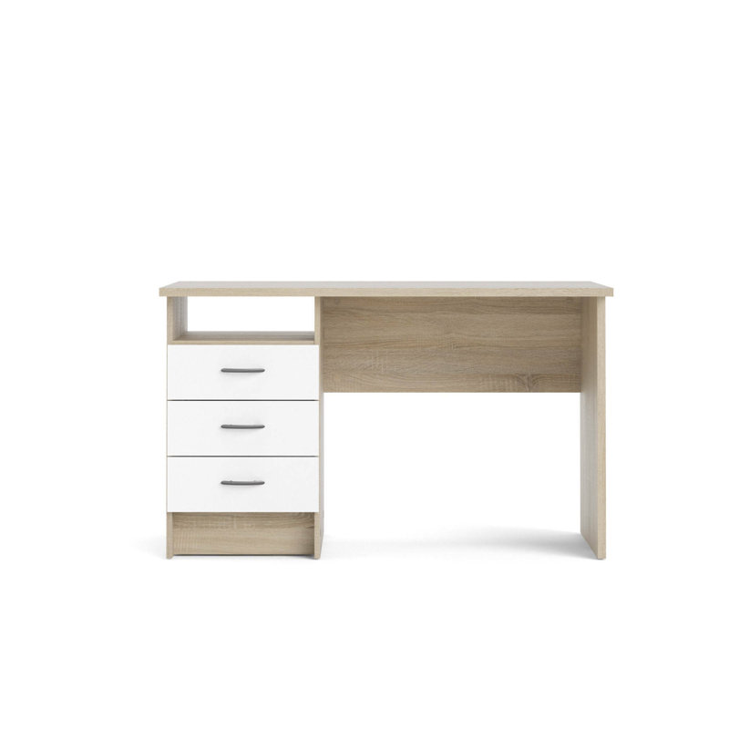 Gouge Computer Desk, Brown/White