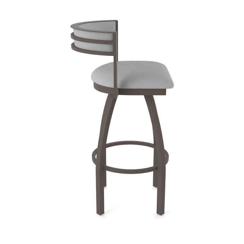 Tabouret Artémis, Vinyle - gris Folkstone Canter, Bronze, Tabouret de bar (siège d'une hauteur de 36 po)