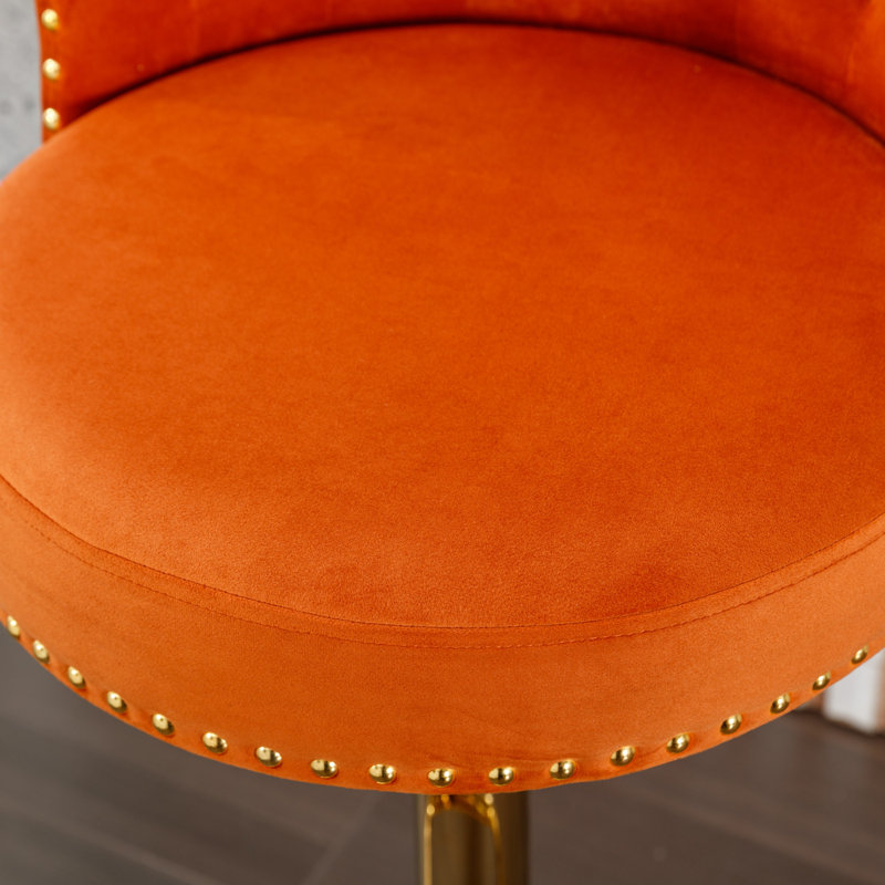 Ensemble de chaises de bar réglables en velours à hauteur réglable sur 360 degrés avec coussin moelleux et conception moderne