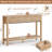 Fluted Wood Console Table with 3 Drawers-266278196