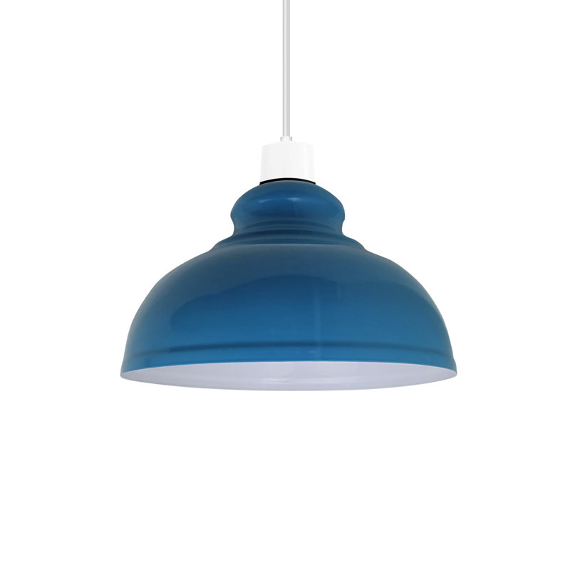 17cm H Metal Dome Lamp Shade, Blue