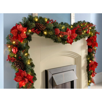 274 cm in. Lighted Fresh Faux Garland