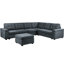 Canapé modulaire 119 places en tissu tissé gris 119 po avec repose-pieds