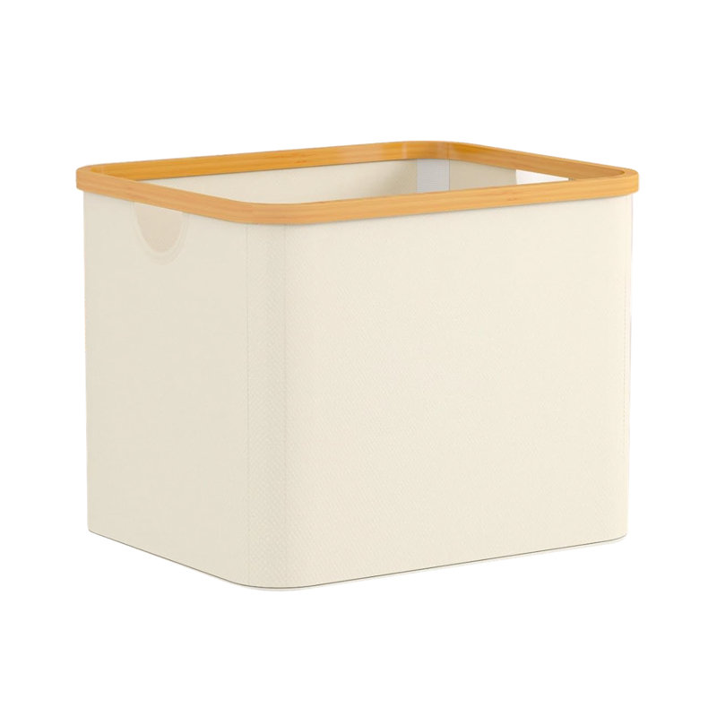 Panier à linge pliable 42l avec poignées en bambou, panier à linge pliable pour placard, dortoir et salle de lavage