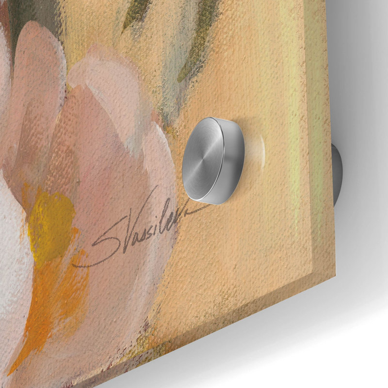 Art mural en verre épique «Garden Peony 2» par Silvia Vassileva, 24 po x 36 po, H 36 po x l 24 po
