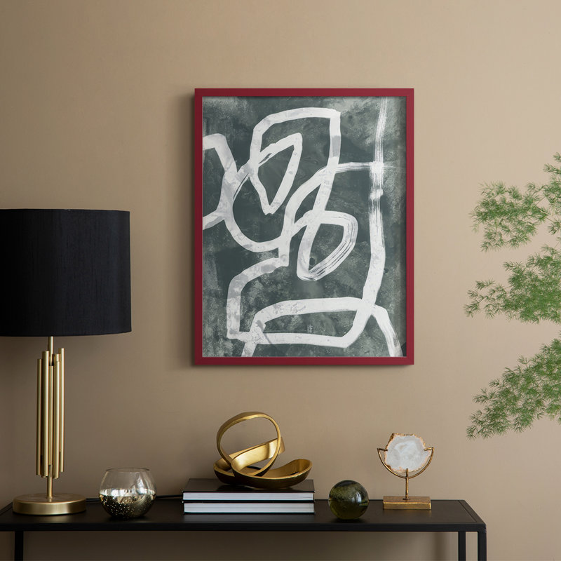 «Chalk Line I», reproduction encadrée - bois massif, H 30 po x l 24 po, Cadre rouge