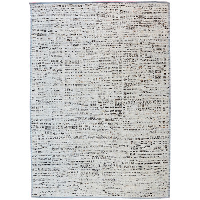 Wool Abstract Area Rug in Ivory
