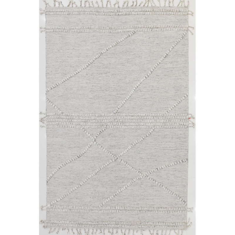 Clearance One-of-a-Kind Rectangle 8'2" X 10' Wool Area Rug White