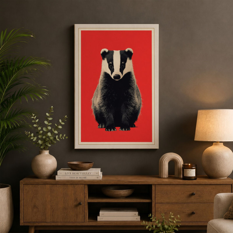 Bold Badger Modern - Wrapped Canvas, 18x12 - 45.7 x 30.5 cm, Terracotta Border