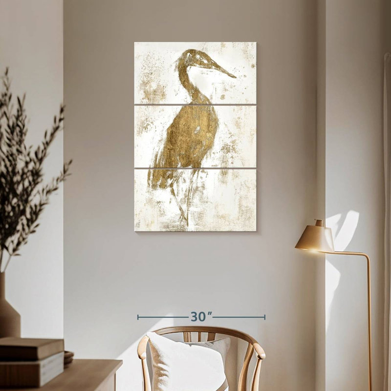 Brampt Gilded Heron I, 57'' H x 36'' W
